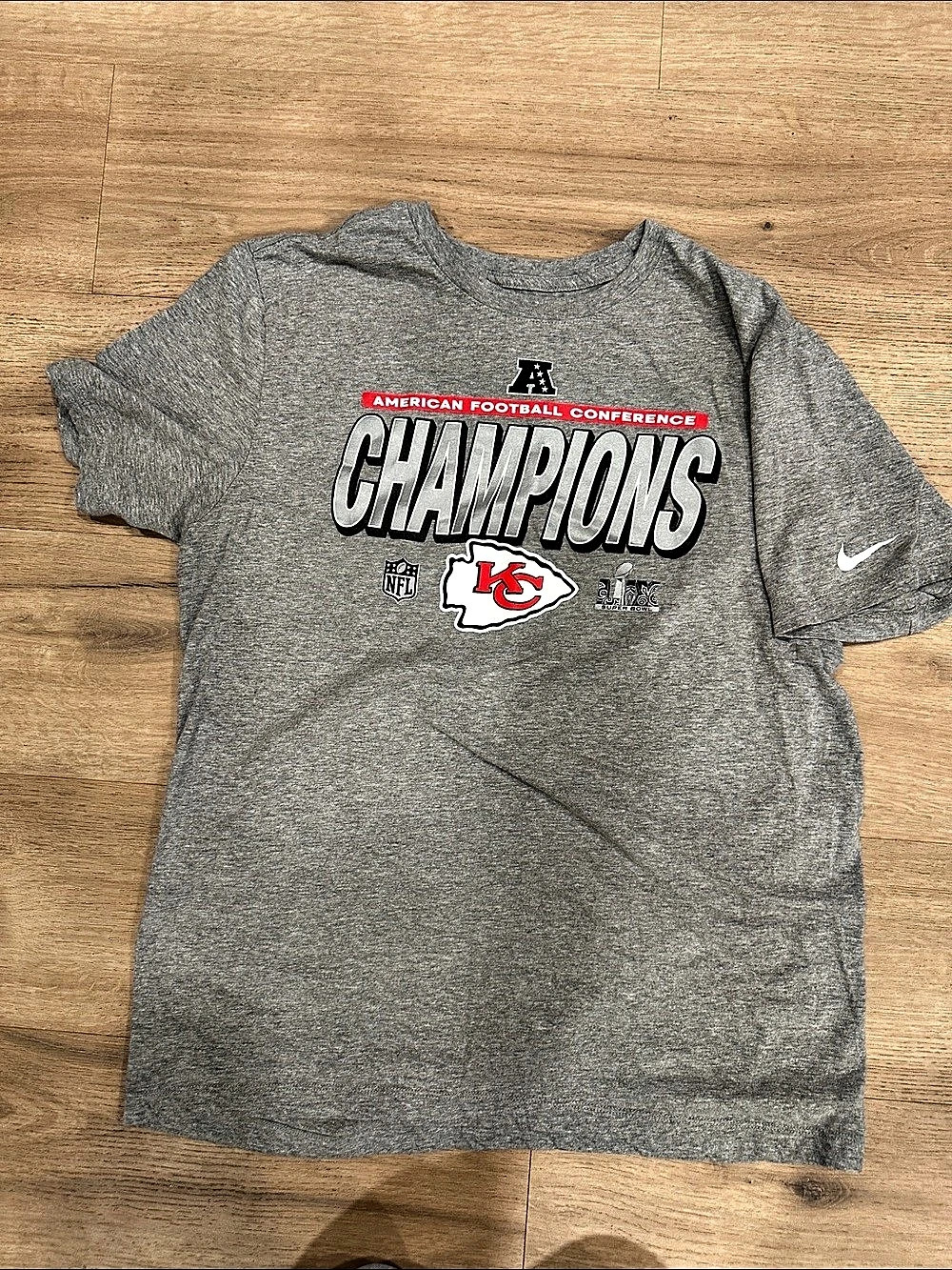 Nike Kansas City Chiefs AFC Champions Super Bowl T-Shirt Large